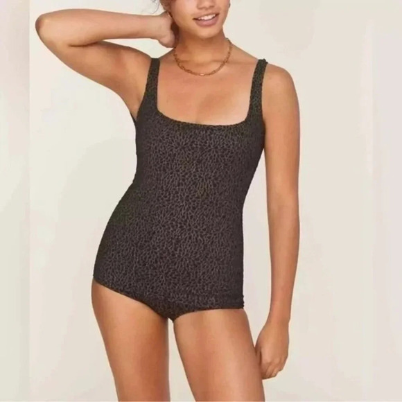 Demi Moore X Andie Swim The Marseilles One Piece Black Lurex Jacquard Size Small - Picture 1 of 8
